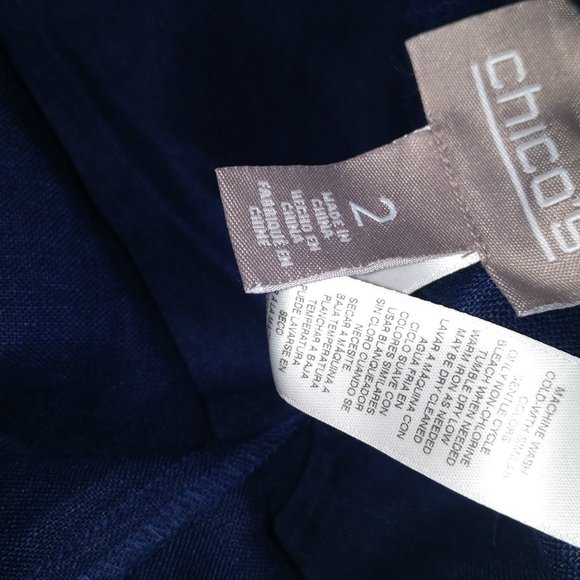 Navy Blue Linen Shorts 100% LINEN Pull On Elastic Waist, High Rise with Pockets - Picture 10 of 10